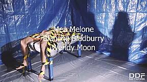 Mea Melone, Blanche, Wendy Destroy Ass in Wild Orgy!