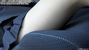 Sexy upskirt fetish chick pumps pedals revealing wet pussy lips