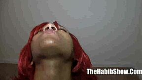 First-time amateur Carmel Cakes' thick red pussy slobbered on BBC gangbang