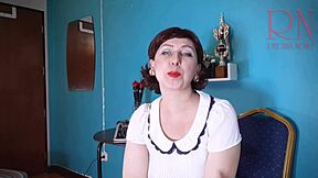 Boss Teases Secretary with RED LIPSTICK KISSES and Naked Domination