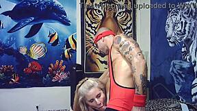 porn shoot bts wrestler sucks cock after head scissors and boston crab matches hot!