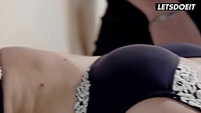 Lesbian stepsisters lure stepbro into blindfolded passionate threesome whiteboxxx