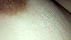 Brunette milks natural tits squirting hot latte from swollen nipples