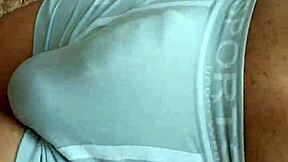 Tight shorts hardon bulging in public, wanna see it pop out?