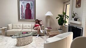 My stepsister's hot BFF begs to try her first massive cock, blue-eyed redhead ready