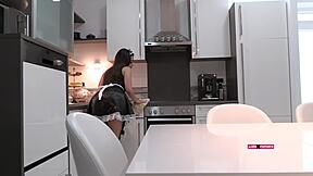 intense squirting maid ecstasy in heels and lingerie