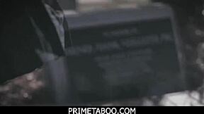 nerdy teen double penetrated by two cocks