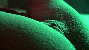 pretty small tits and pussy get snowed on close up at christmas