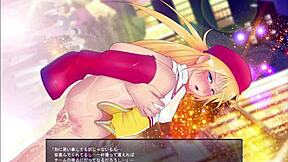 Odsłanianie dziewczyny do zabawy w grze anime hentai