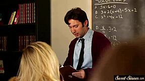 Taboo schoolgirl spoon fucked hard by her stepbro