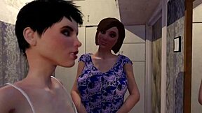 Sett noen gang en 3D shemale stemor herje sønnen sin i animert analaksjon?