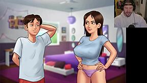 Estoy obsesionado con sus curvas impresionantes, gastando todo en esas fotos de Summertime Saga.