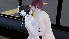 Chun-Li blir dominert i Street Fighter hentai. Blowjob og cum scener med japansk asiatisk cosplay.