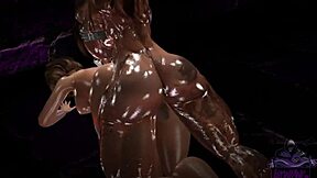 Szörnyű shemale durván uralkodik transzos akcióval a szobában.