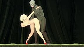 外星美女金发大奶被星球上的怪物诱惑并猛操