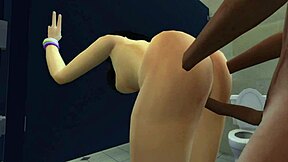 Sims 4's big black cock and cartoon Latina in hardcore action