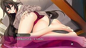 Bukkake hentai igra z blowbang, spermo in masturbacijskimi scenami