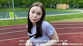 Açık hava spor salonunda bu güzeli siktim, dövmesi ve çorapları vardı, vahşiydi!