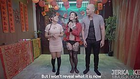 제르카오케 스타 수 니안 진이 문신 틴 18+가 야한 장면에서 도기스타일 드릴되며 빛나