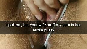 POV av min storbröstade fru som ser fruktsam ut efter gangbang