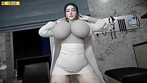 怎么回事，这个3D色情医生渴望怪物大黑鸡巴？