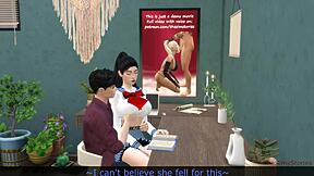 जापानी टीचर इनोसेंट स्टूडेंट को हार्ड डेस्क एक्शन के लिए सेड्यूस करती है वाइल्ड एनिमे सीन में