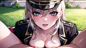 Militärtjejer i läger väntar på order med fitta-onani