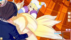 Yukari Yakumo dobija trljanje velikih sisa u 3D CG anime handjobu