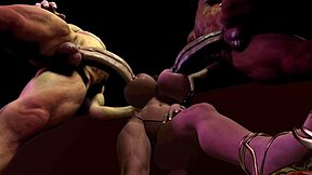 三人行乳头行动在狂野3D动漫色情场景中大奶子