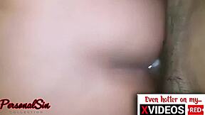 Sesión intensa de cría emocional con trans en perrito anal y close-up de creampie