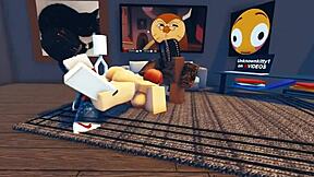 Kurvet babe klar til vild Roblox blowbang?