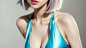 3D realistisk asiatisk AI-modell kompilasjon av nakne jenter