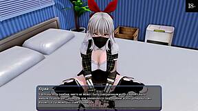 Hotel harém gameplay com anal, foda nos peitos e gozo nos peitos