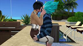 Mikasa chiede a Vegeta di insegnarle a cucinare, lo seduce, dice che scoperà meglio di Bulma