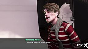 Jaz sem punca, ki se razkazuje v rdečem kostumu za modno podjetje