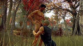 숲에서 스탠과 조나단이 블로우잡 공유