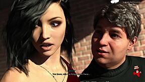 Ана в вълнуваща ласка SE2 епизод 60 с червена рокля и черни чорапи