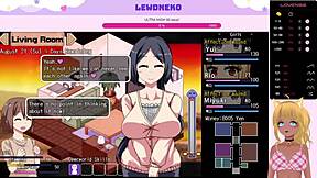 Vtuber lewdneko utforsker sommerminner med store pupper i hentai spill