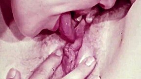 Conversational-Neutral vintage cunnilingus scene from a retro era