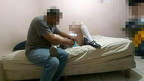 wow, this mexican student bangs her neighbor for a gift