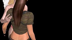 Animert 3D lesbiske jenter gnir fitte og knuller bakfra i hentai