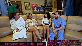 와우! 아리아 니콜이 의사 탐파스의 신체 검사에서 다리 벌려!