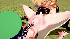 Caramba, Aether chupa o pau de Venti e leva uma foda em Genshin Impact yaoi!