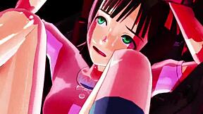 Hei, vil du spille strengtrekkspillet med Haruka i 3D tegnefilm?