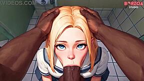 Kann eine 18-jährige Blonde einen 10-Zoll-Schwarzen in der Öffentlichkeit handhaben?