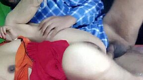 sexy indian bhabi in red saree gets wild