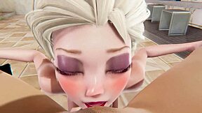 Oye, Elsa y Anna de Frozen se lamen coños en escena de orgasmo lésbico 3D.