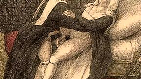 Vintage erotische Illustration aus retro Anime Hentai Cartoon