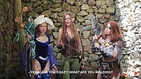 D&D-Porn-Abenteuer Teil II - Goldregen mit enger Blondine beim Reiten