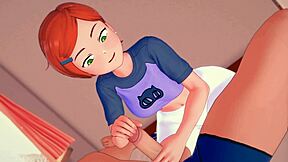 グウェン・テニスンがアダルトルームで一人でコックを速く弄ぶ